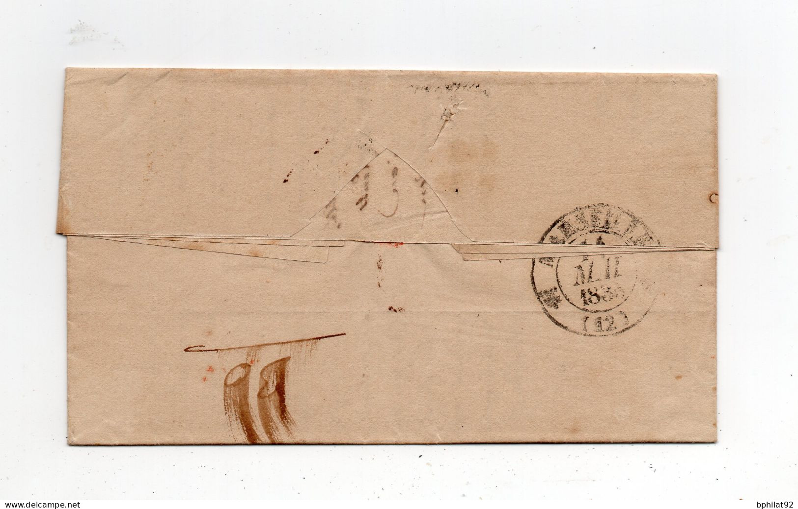 !!! ALGERIE, CACHET ARMEE EXPEDITIONNAIRE D'AFRIQUE A SUR LETTRE D'ALGER DE 1835, AVEC TEXTE - Army Postmarks (before 1900)