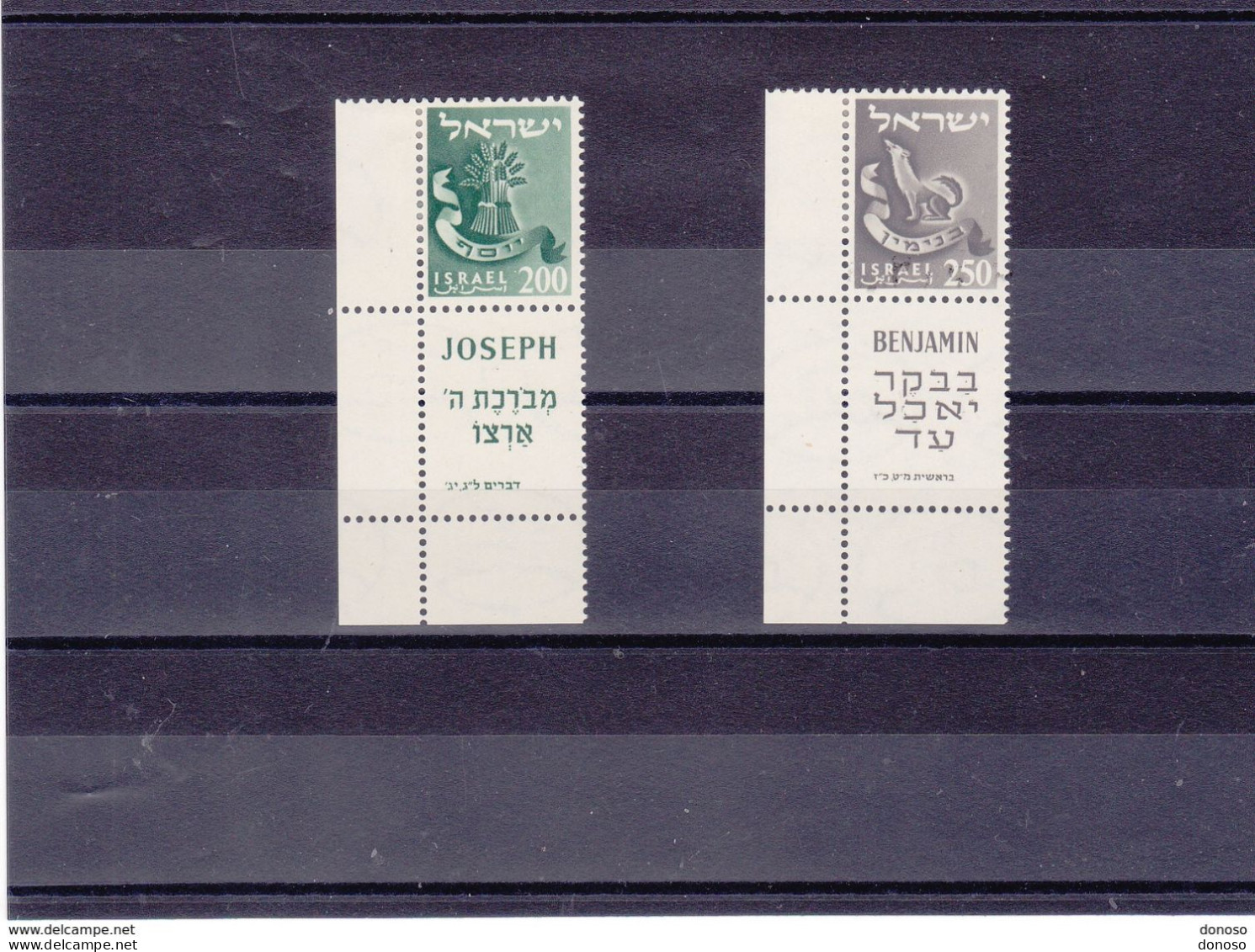 ISRAËL 1955 TRIBUS Yvert 107-108  Avec Tab NEUF* MH Cote 3 Euros - Unused Stamps (with Tabs)