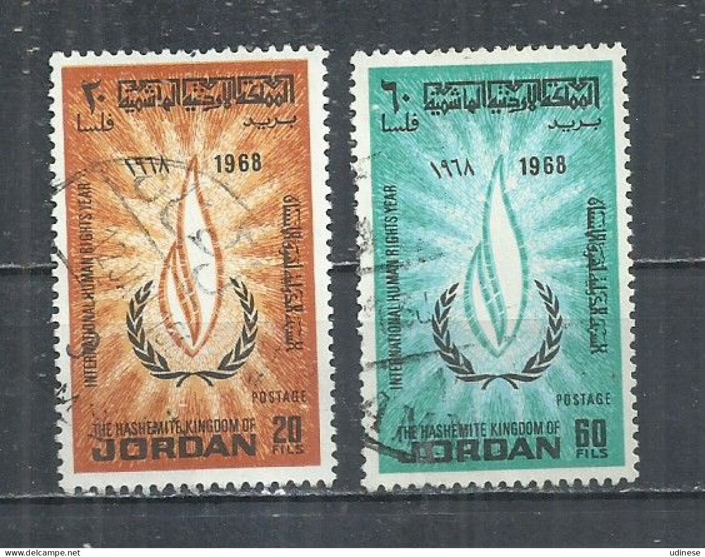 JORDAN 1968 - HUMAN RIGHTS - CPL. SET - USED OBLITERE GESTEMPELT USADO - Jordan