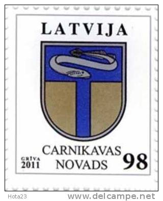 Latvia Fish Eel / Grig Coat Arms Stamp 2011 MNH Small City Carnikava And Ikšķile Logo - Lettonie