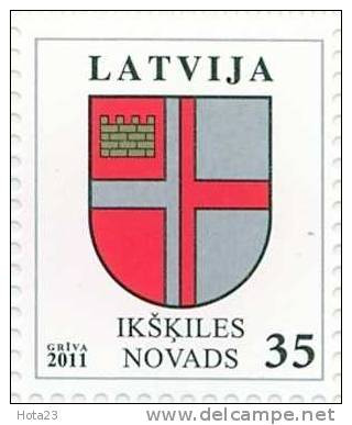 Latvia Fish Eel / Grig Coat Arms Stamp 2011 MNH Small City Carnikava And Ikšķile Logo - Letonia