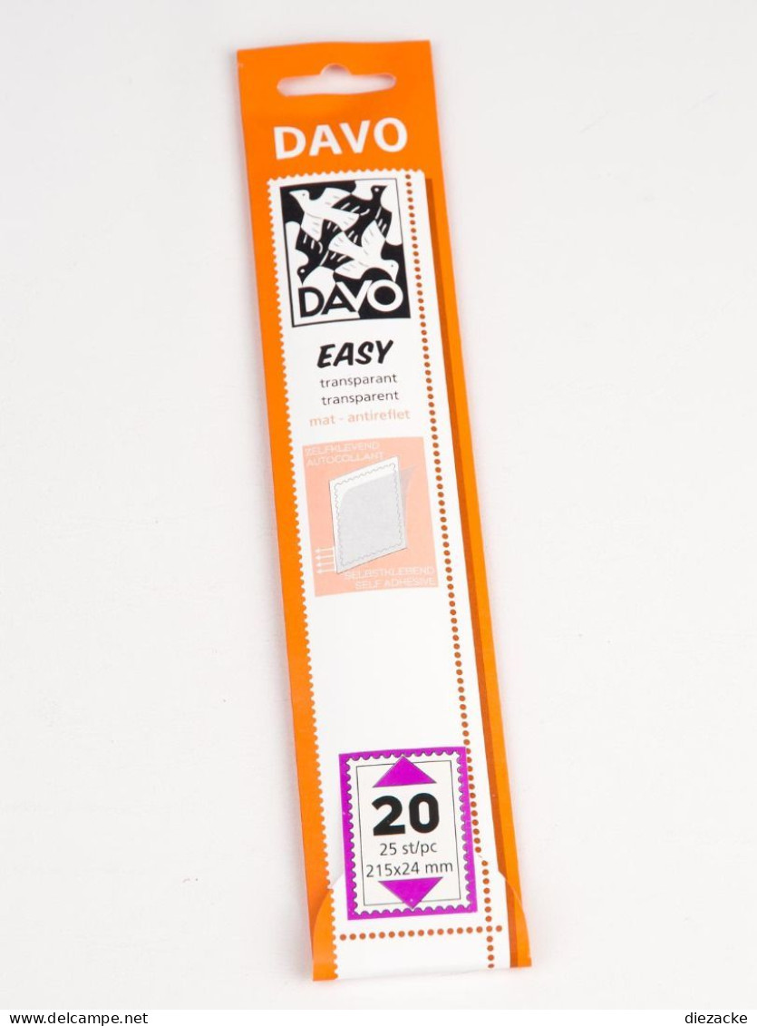 DAVO Klemmstreifen Easy Klar Selbstklebend T20, 25 Stück DV42020 Neu ( - Sonstige & Ohne Zuordnung