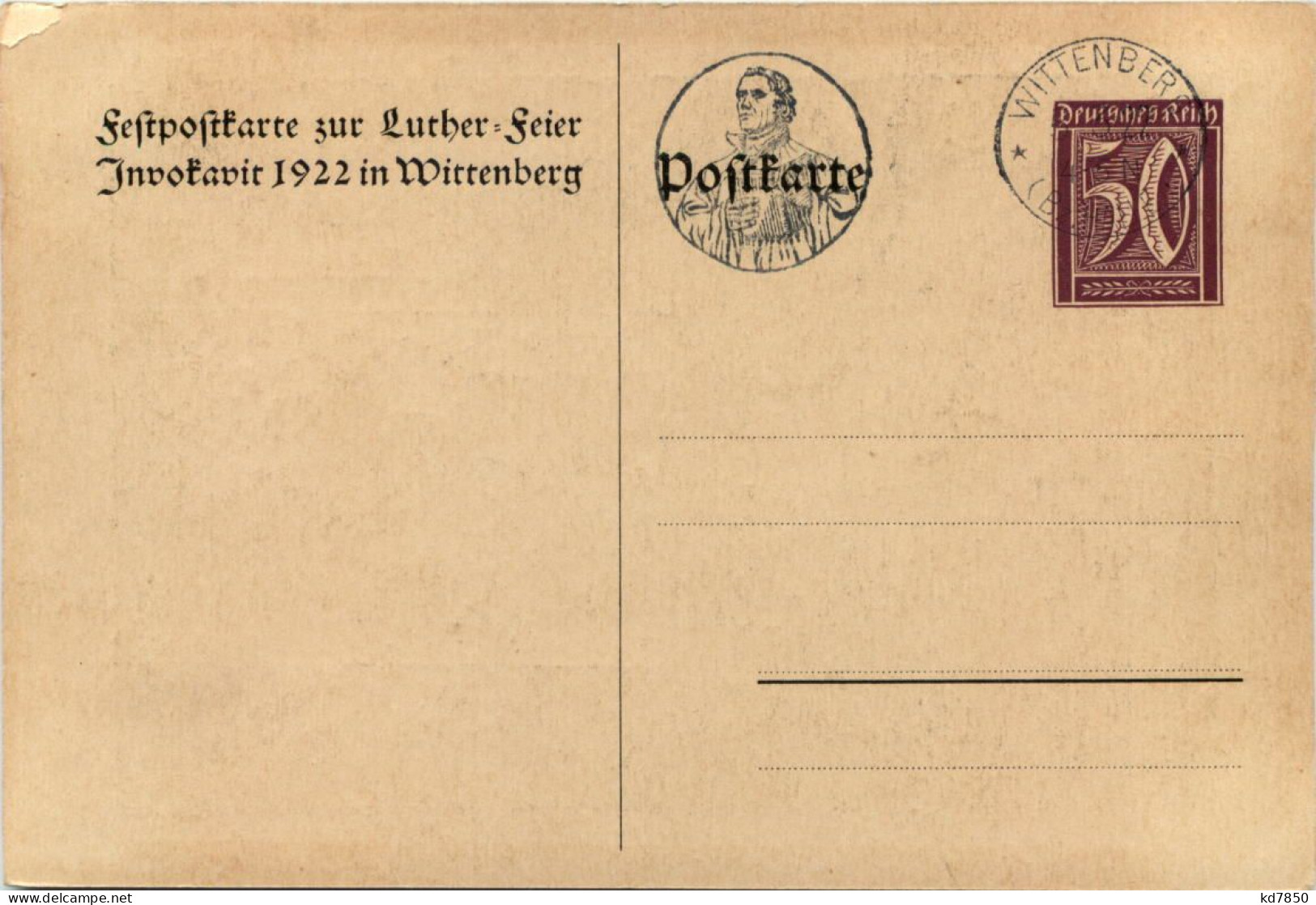 Wittenberg - Luther Feier 1922 - Privatganzsache - Wittenberg