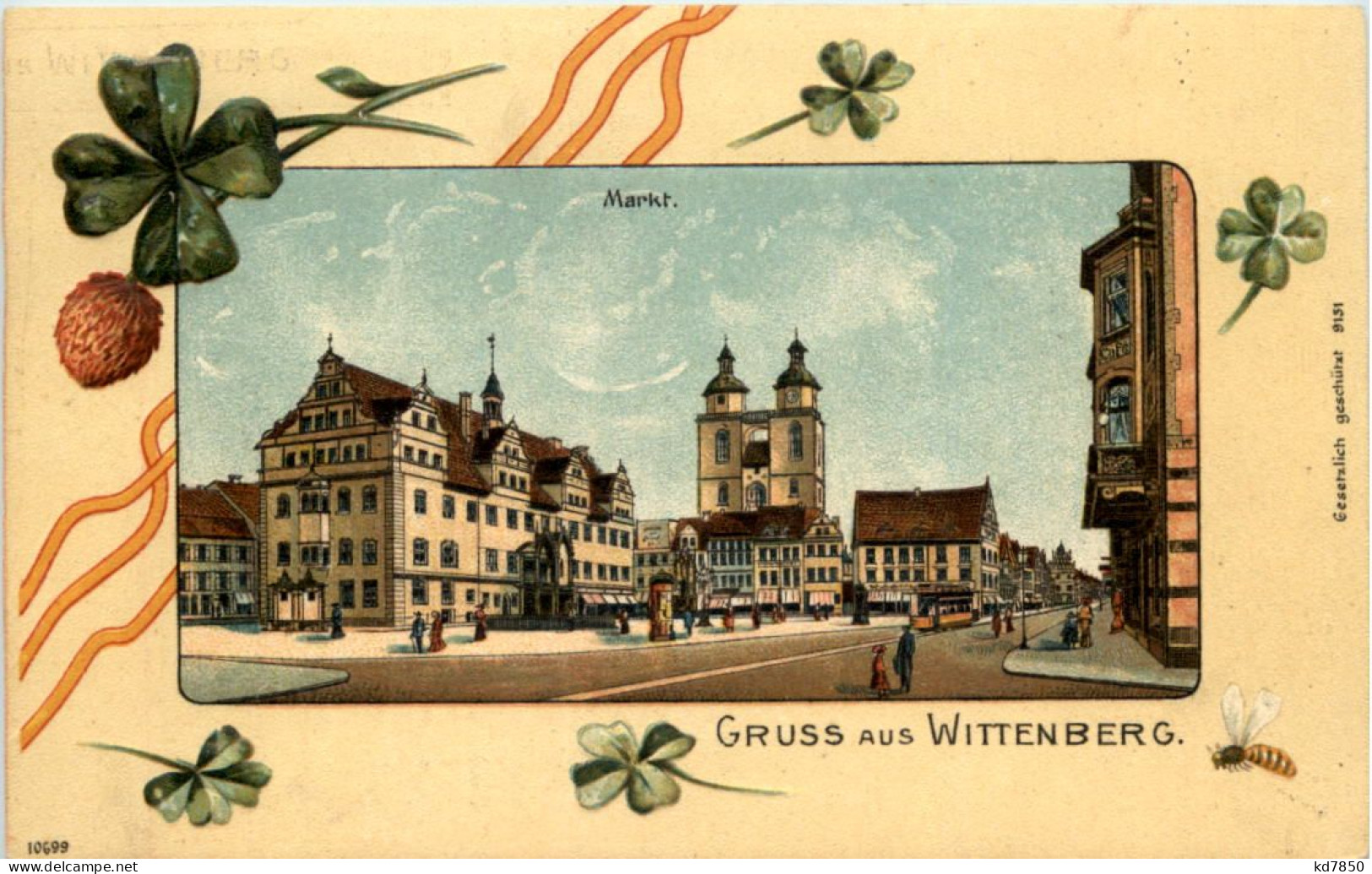 Gruss Aus Wittenberg - Litho Prägekarte - Wittenberg
