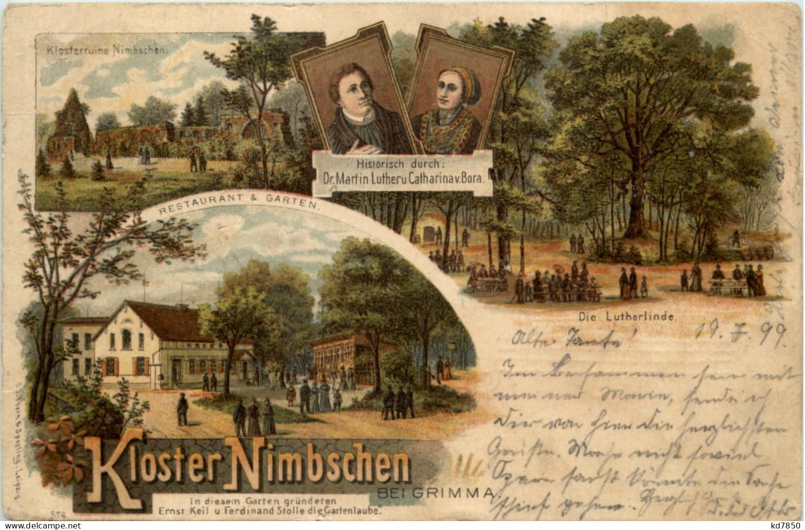 Kloster Nimbschen Bei Grimma - Litho - Grimma