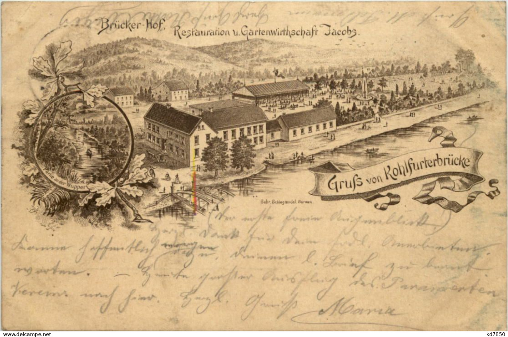 Wuppertal - Gruss Von Kohlfurterbrücke - Litho 1895 - Vorläufer - Wuppertal