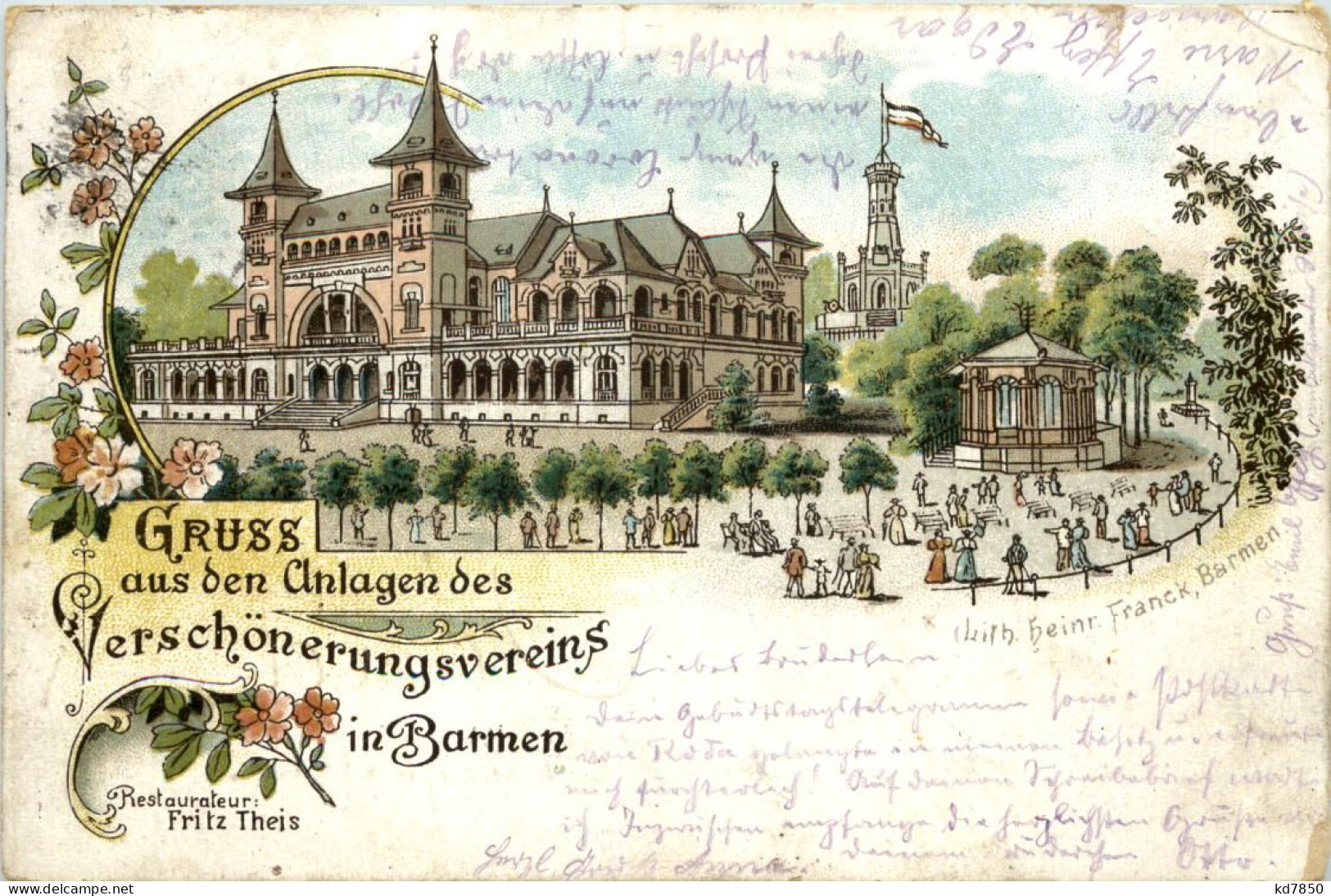 Barmen - Gruss Aus Den Anlagen Des Verschönerungsvereins - Litho 1896 - Wuppertal