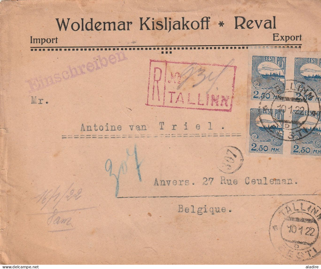 1881 / 1923 - ESTONIE - EESTI  - ESTONIA - Lot De 6 Enveloppes (dont 1 Devant) - 12 Scans - Estland