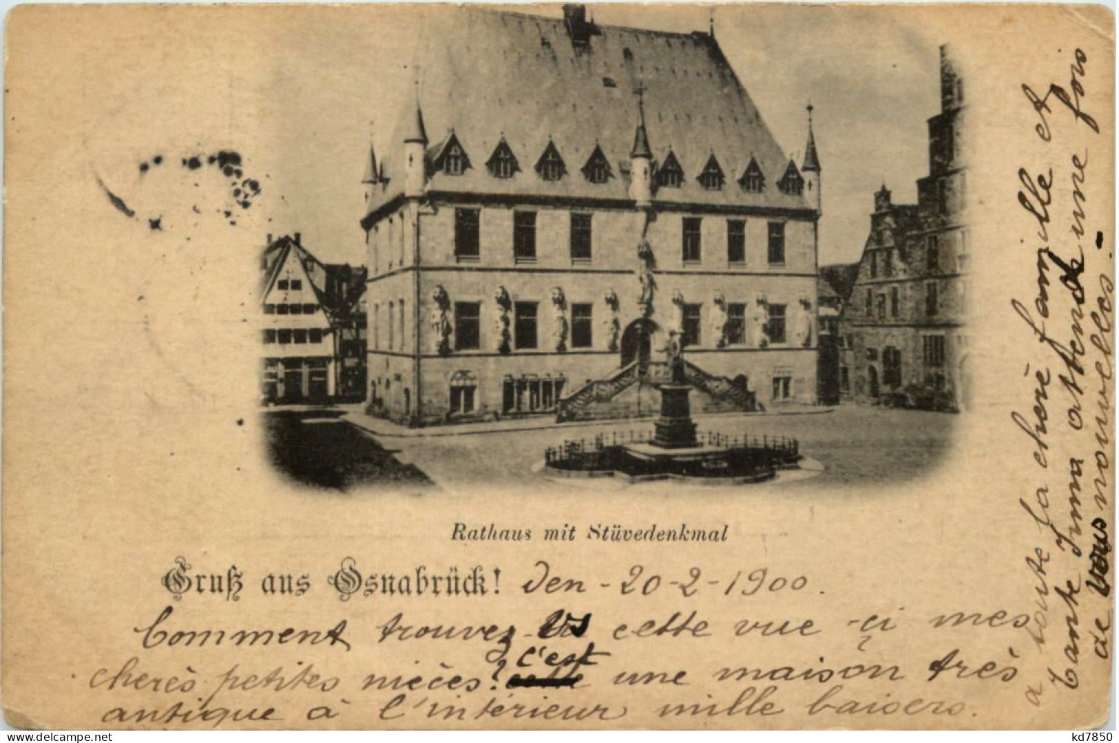 Gruss Aus Osnabrück - Rathaus Mit Stüvedenkmal - Osnabrueck