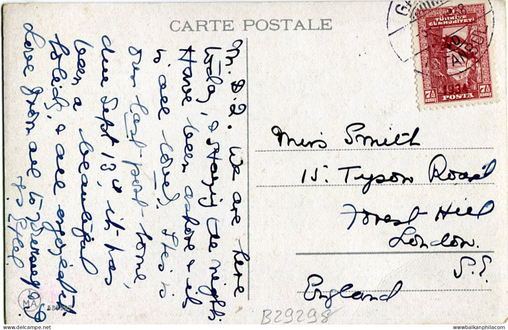 1938 Turkey Istanbul University 7 1/2k 1934 Airmail - Brieven En Documenten