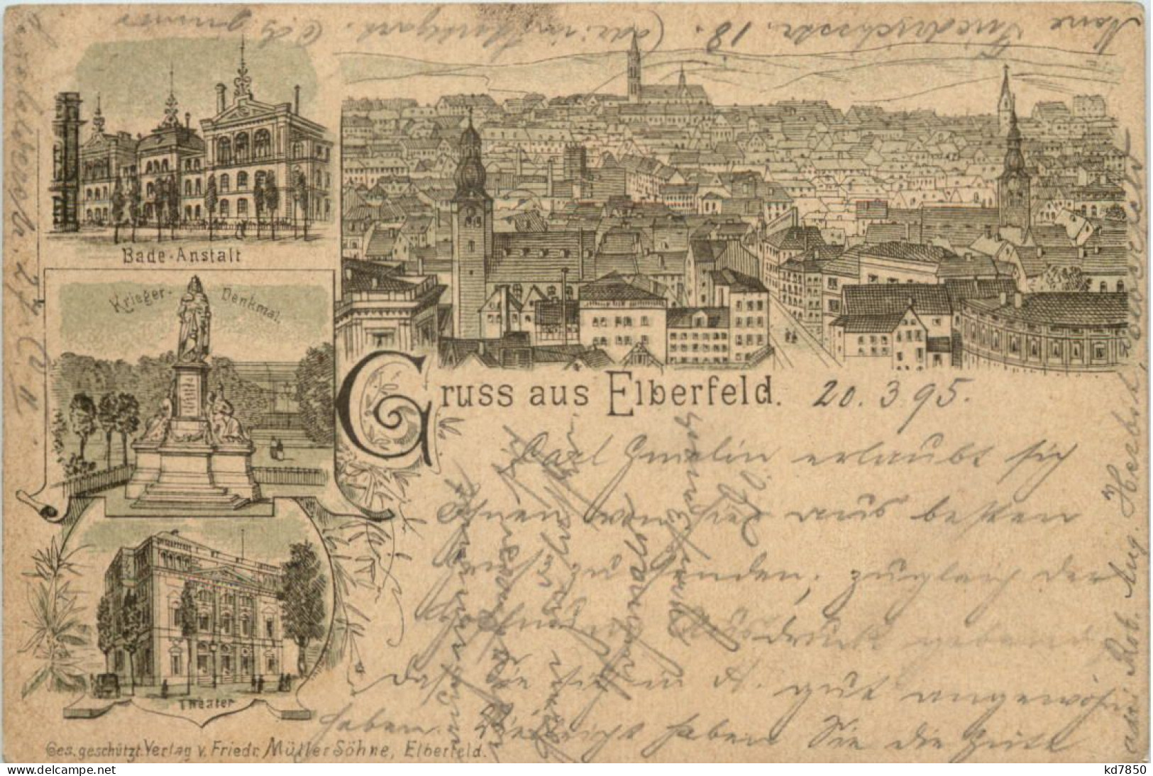 Gruss Aus Elberfeld - Litho 1895 - Vorläufer - Wuppertal