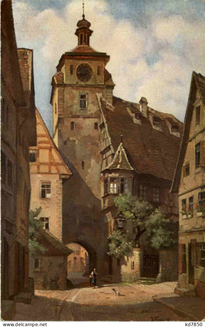 Rothenburg - Künstlerkarte J. Frank - Rothenburg O. D. Tauber