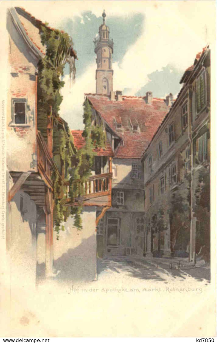 Rothenburg - Hof In Der Apotheke - Litho - Rothenburg O. D. Tauber