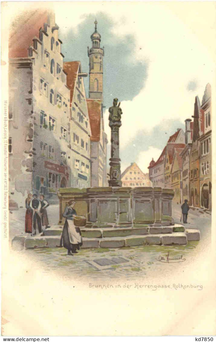 Rothenburg - Brunnen In Der Herrengasse - Litho - Rothenburg O. D. Tauber