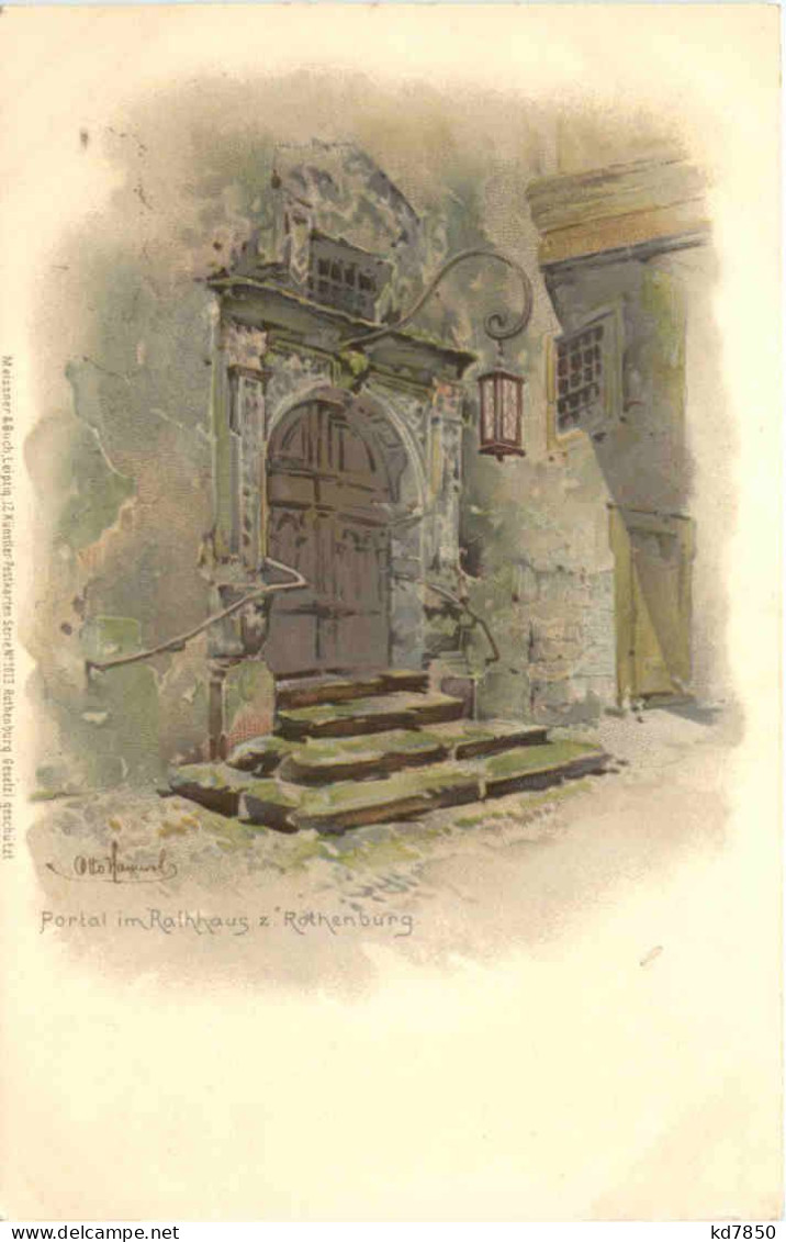 Rothenburg - Portal Im Rathaus - Litho - Rothenburg O. D. Tauber