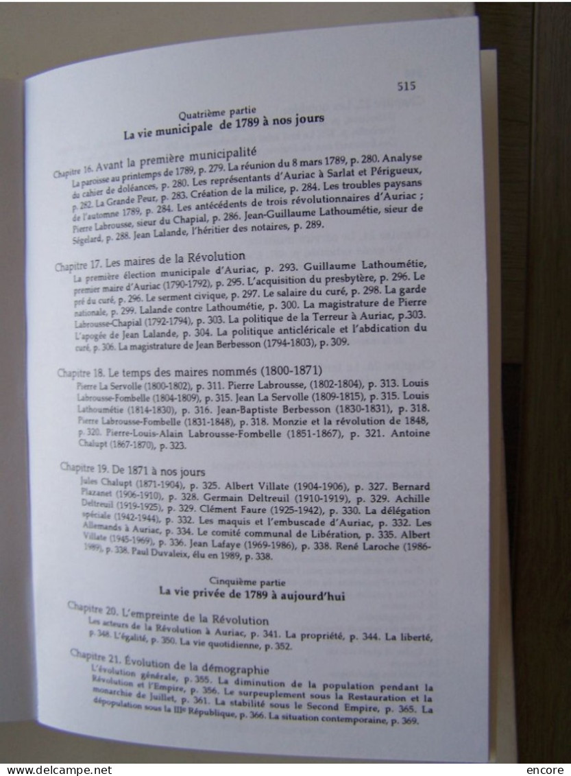 AURIAC-DU-PERIGORD. DORDOGNE. HISTOIRE ET CHRONIQUE.  100_3604 A 100_3608.  310324. - Aquitaine