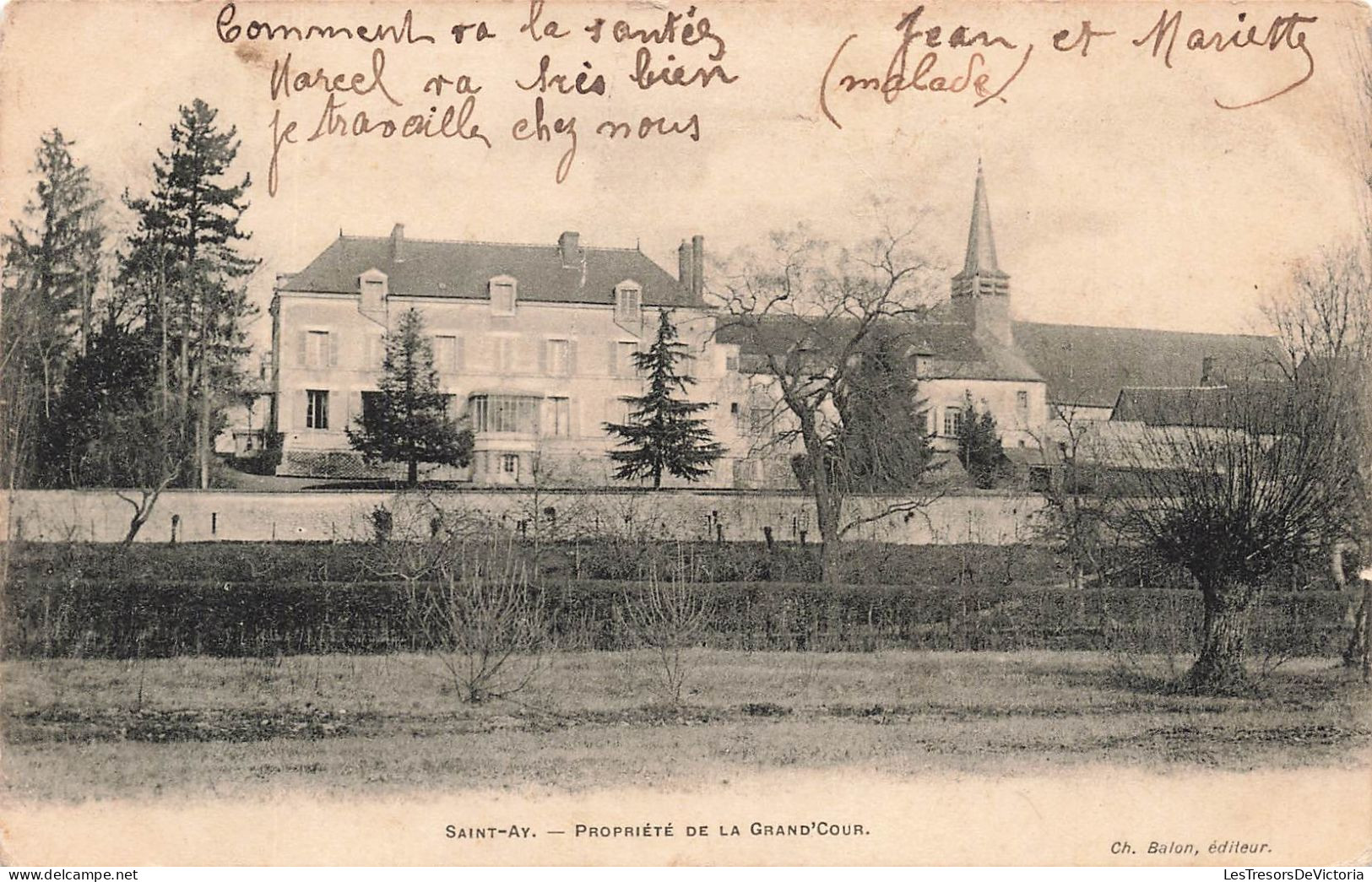 FRANCE - Saint Ay - Vue Sur La Propriété De La Grand'Cour - Vue Générale - De L'extérieure - Carte Postale Ancienne - Orleans