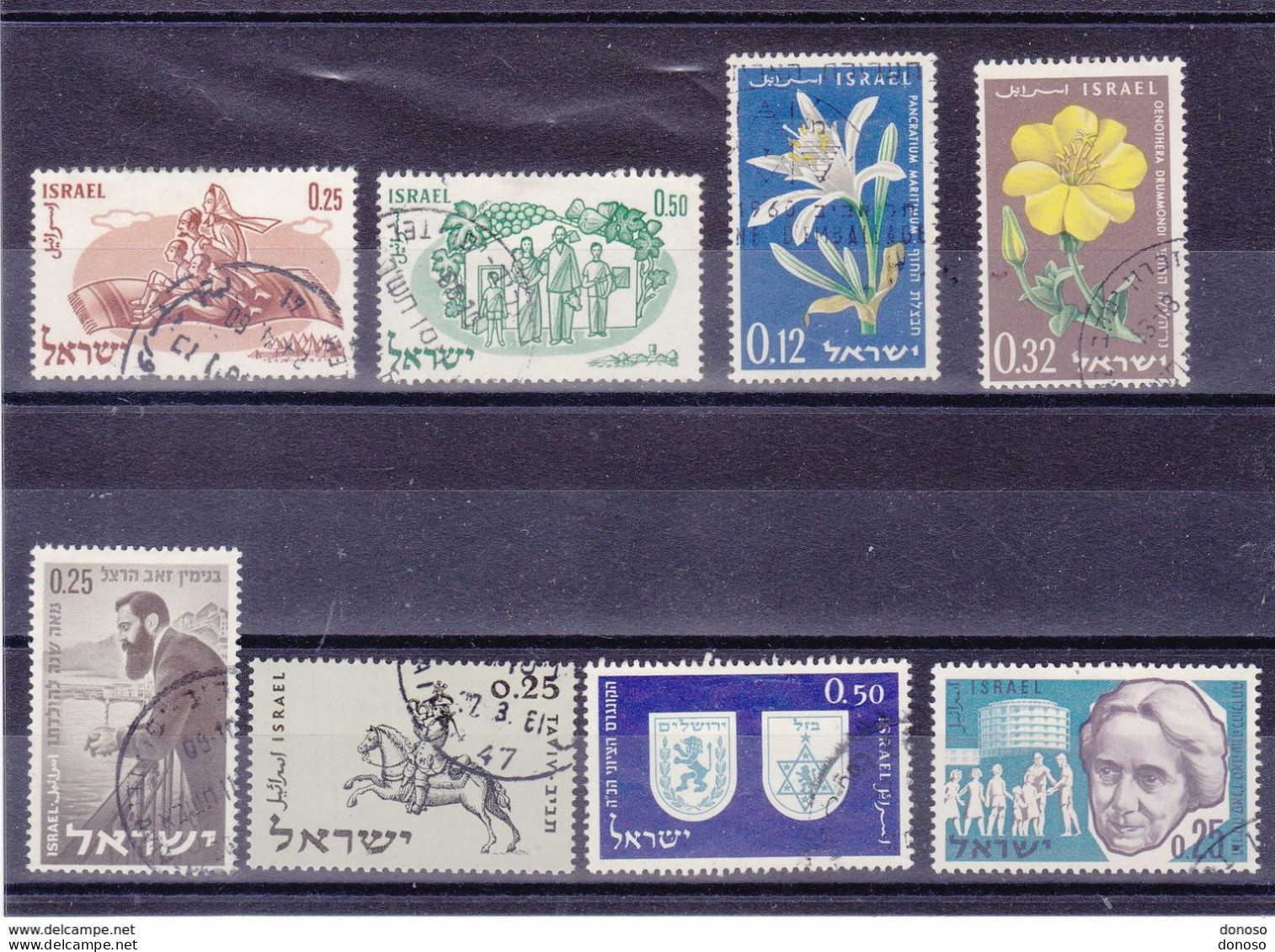 ISRAËL 1962  Yvert 211-214 + 220-223 + 230 Oblitéré Cote 3,15 Euros - Oblitérés (sans Tabs)