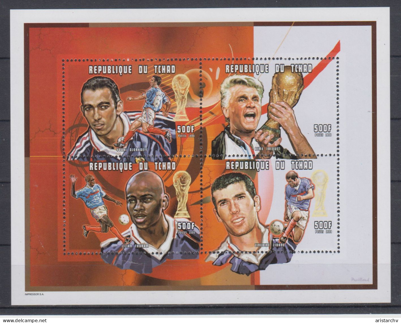 TCHAD 1998 FOOTBALL WORLD CUP 3 SHEETLETS AND S/SHEET - 1998 – Frankreich