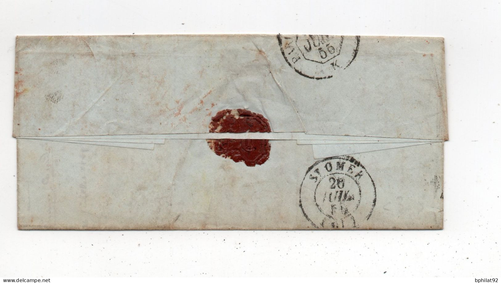 !!! CACHET ARMEE D'ORIENT BUREAU CENTRAL SUR LETTRE DE CONSTANTINOPLE DE 1855 AVEC TEXTE - Legerstempels (voor 1900)