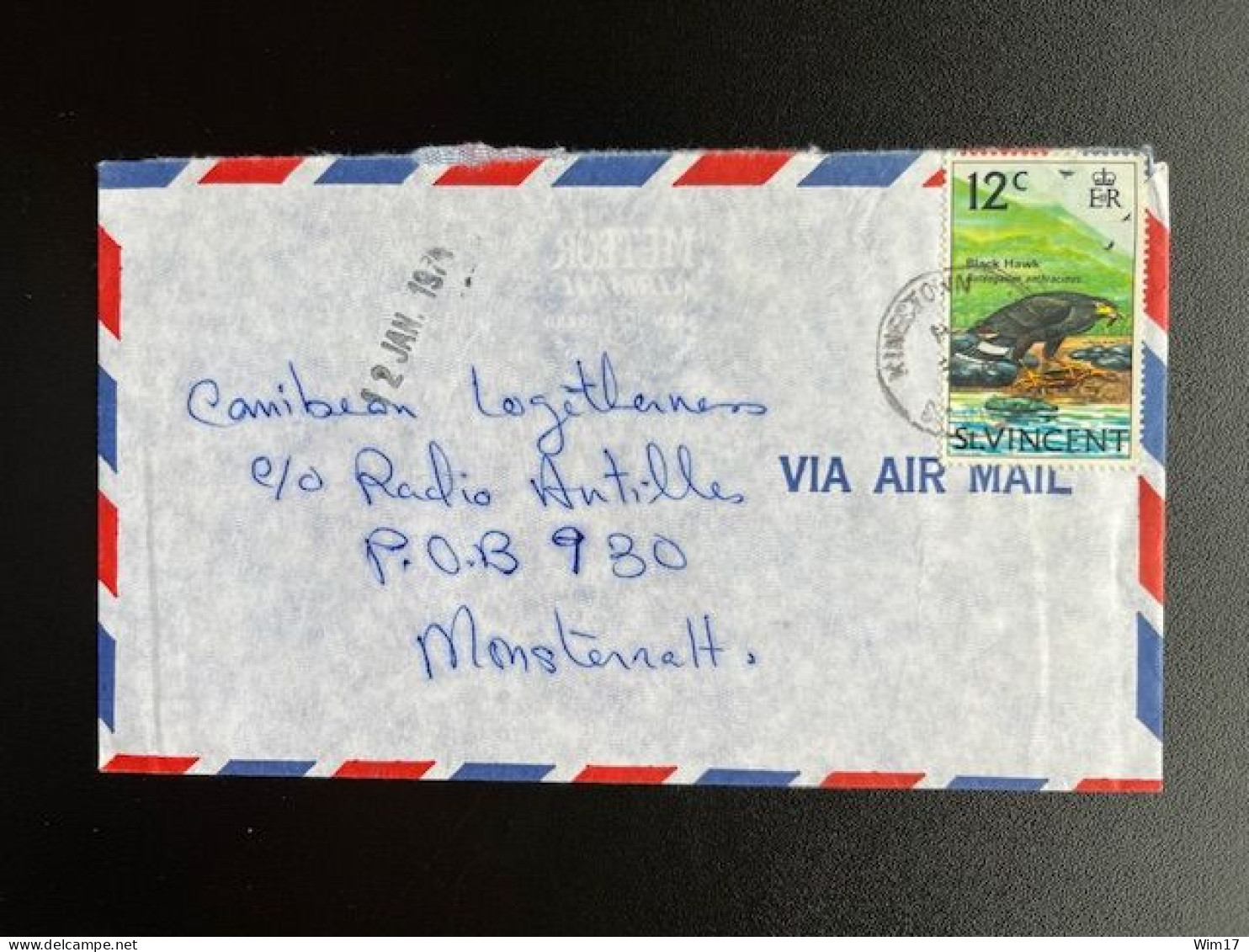 SAINT VINCENT 1974 AIR MAIL LETTER KINGSTOWN TO MONTSERRAT 05?01-1974 - St.Vincent E Grenadine