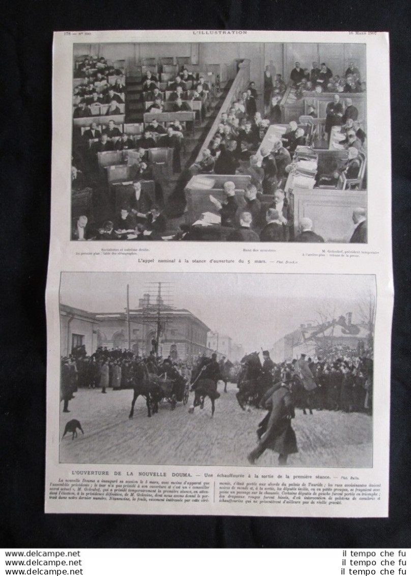 L'apertura Della Nuova Duma In Russia 5 Marzo 1907 Stampa Del 1907 - Autres & Non Classés