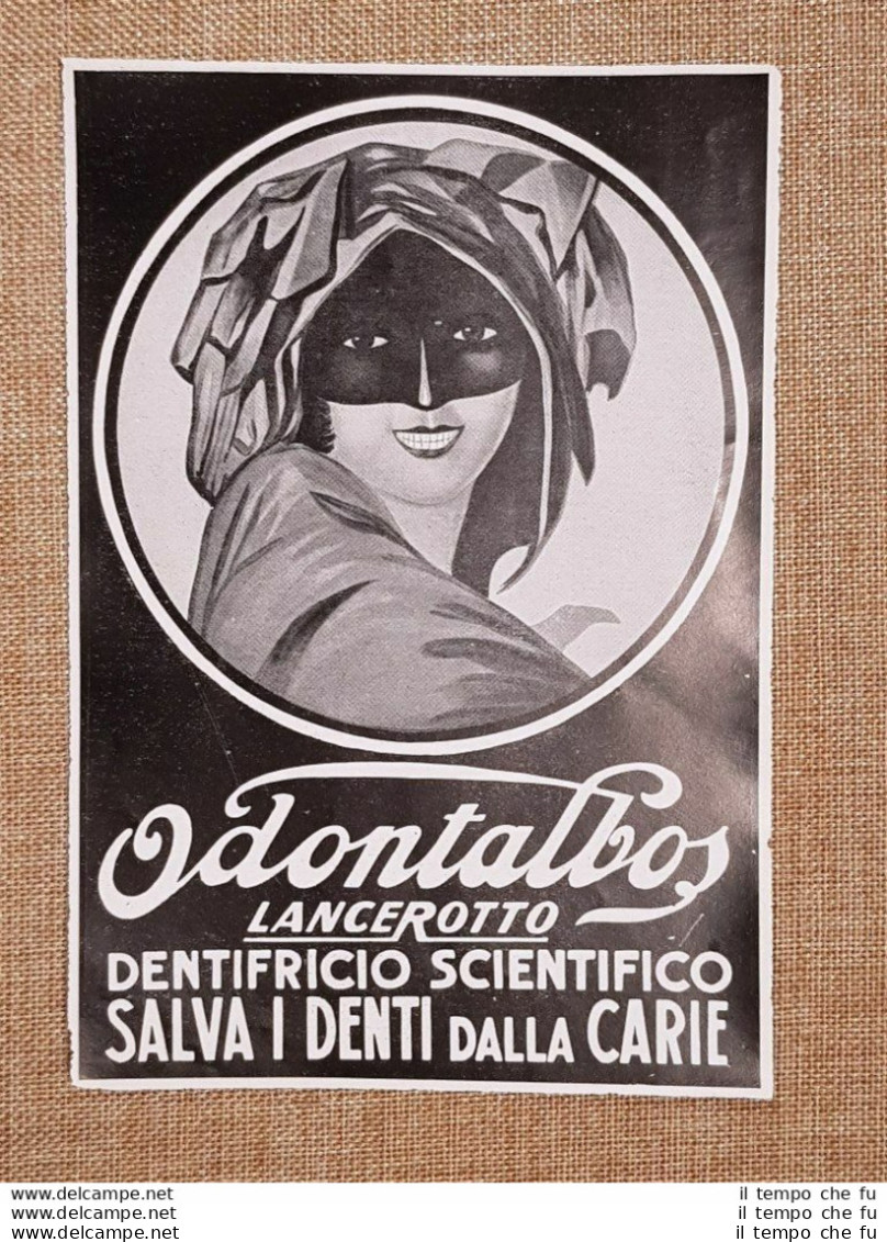 Pubblicità 1933 Odontalbos Lancerotto Dentifricio Scientifico Salva Dalla Carie - Altri & Non Classificati