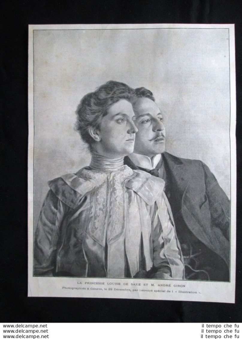 Principessa Louise Di Sassonia E Il Signor André Giron, Ginevra Stampa Del 1903 - Autres & Non Classés