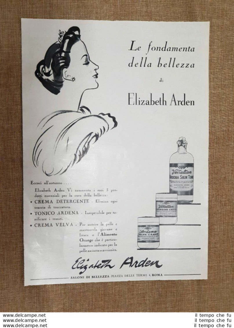 Pubblicità Del 1937 Cosmetici Elisabeth Arden Le Fondamenta Della Bellezza - Other & Unclassified