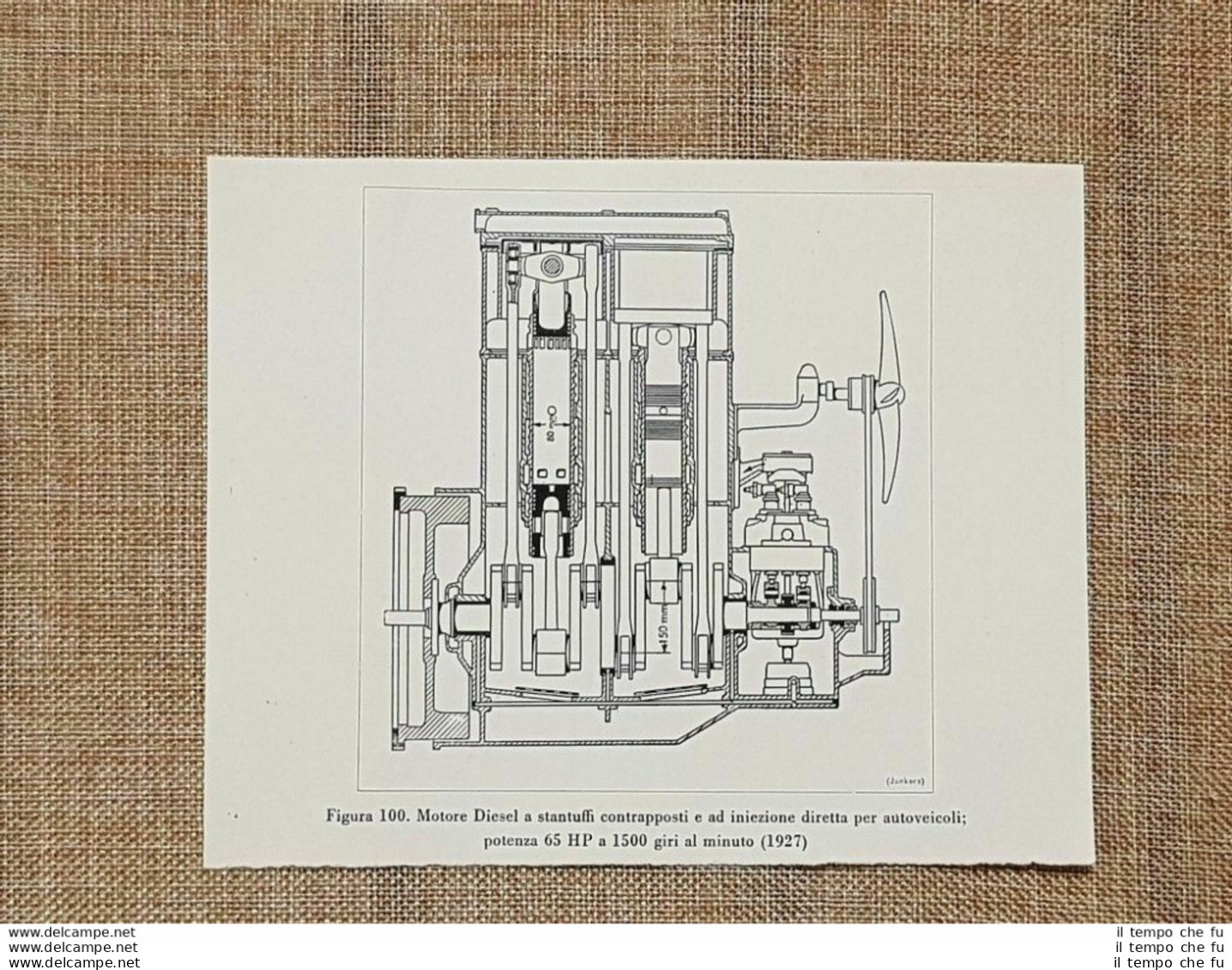 Un Motore Diesel Nel 1927 65 HP Schema Dispositivo E Anticamera Di Combustione - Other & Unclassified