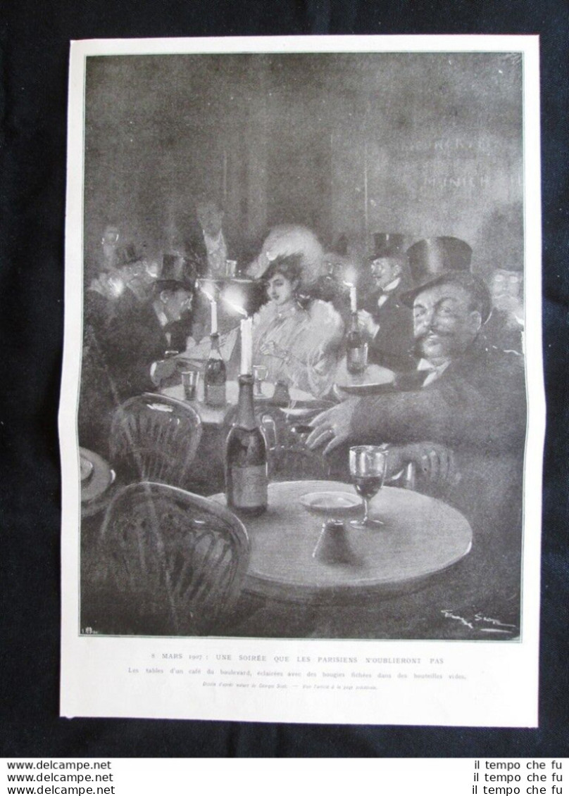 8 Marzo 1907: Una Sera Che I Parigini Non Dimenticheranno Mai Stampa Del 1907 - Autres & Non Classés