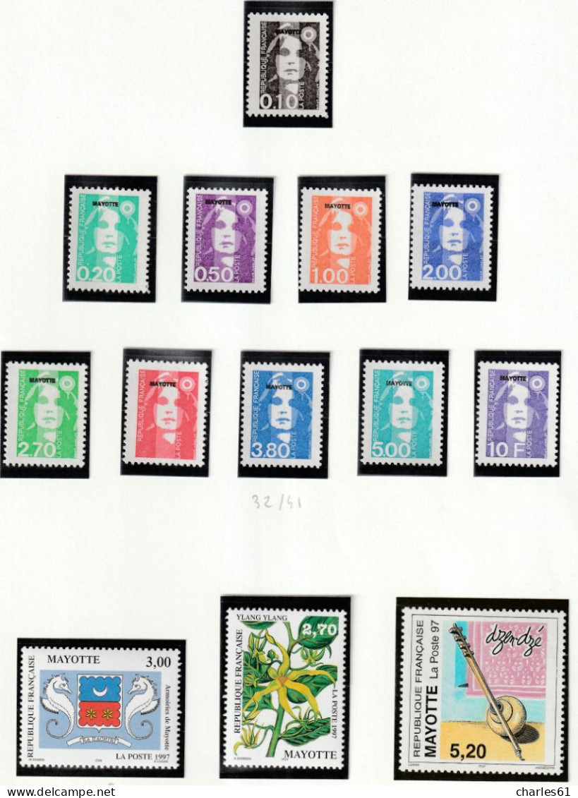 MAYOTTE - LOT TIMBRES (1997-1999) Neufs ** : Cote 235€ - Neufs