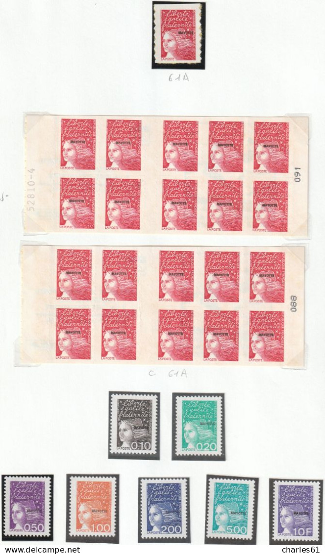 MAYOTTE - LOT TIMBRES (1997-1999) Neufs ** : Cote 235€ - Nuevos
