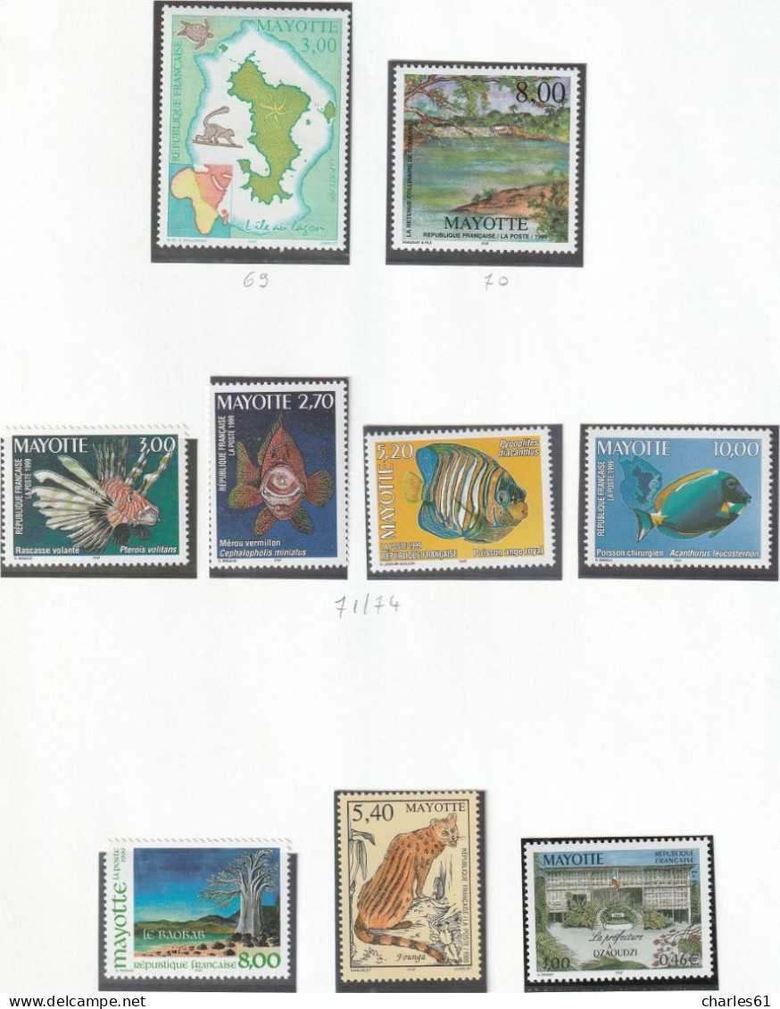 MAYOTTE - LOT TIMBRES (1997-1999) Neufs ** : Cote 235€ - Nuovi