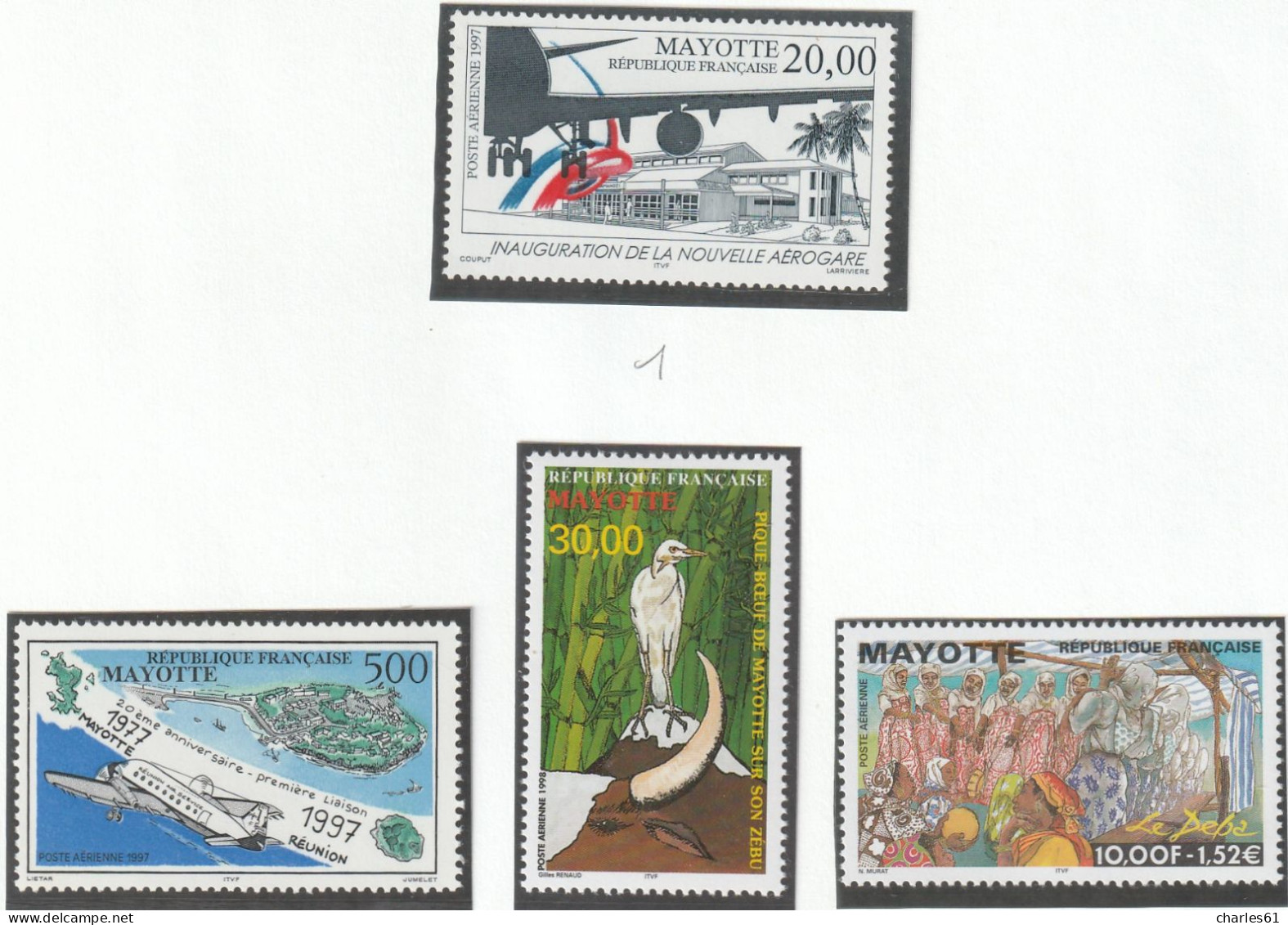 MAYOTTE - LOT TIMBRES (1997-1999) neufs ** : cote 235€