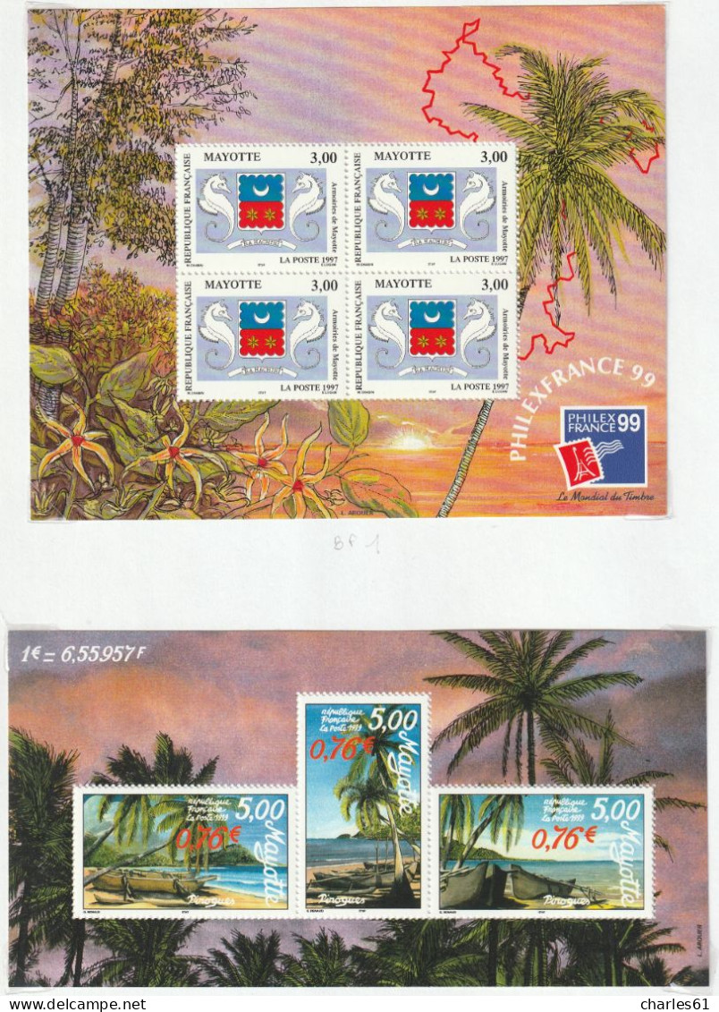 MAYOTTE - LOT TIMBRES (1997-1999) neufs ** : cote 235€