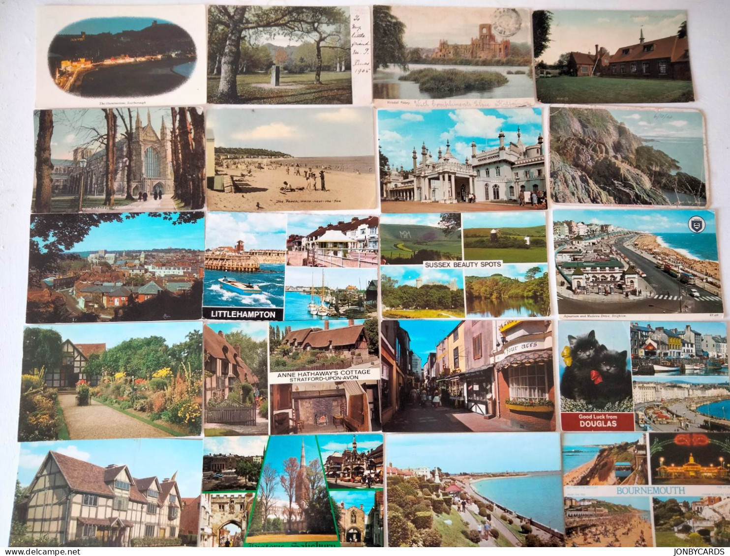 Dèstockage-United Kingdom Lot Of 80 Colour Postcards From 1904.#35 - Sammlungen & Sammellose