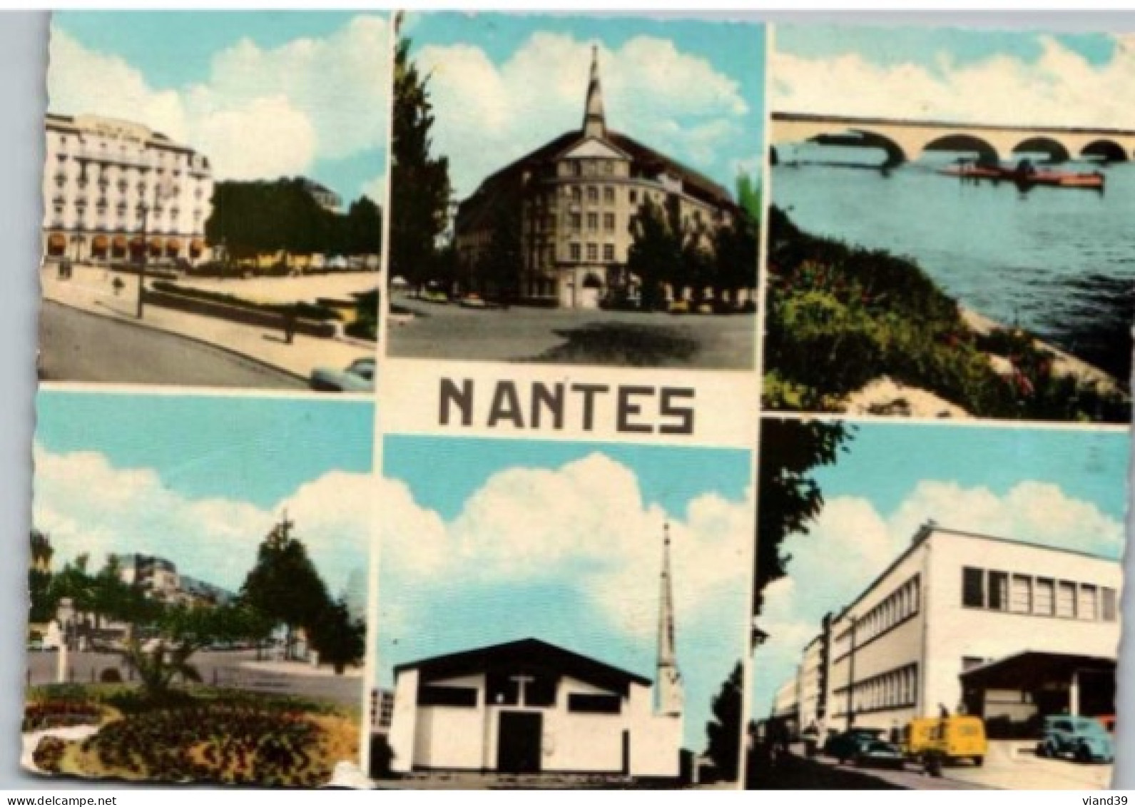 NANTES. -  Multi Vues. Voir Scanne Du Dos.  -  Non. écrite.  ( Traces De Collage Au Dos ). - Nort Sur Erdre