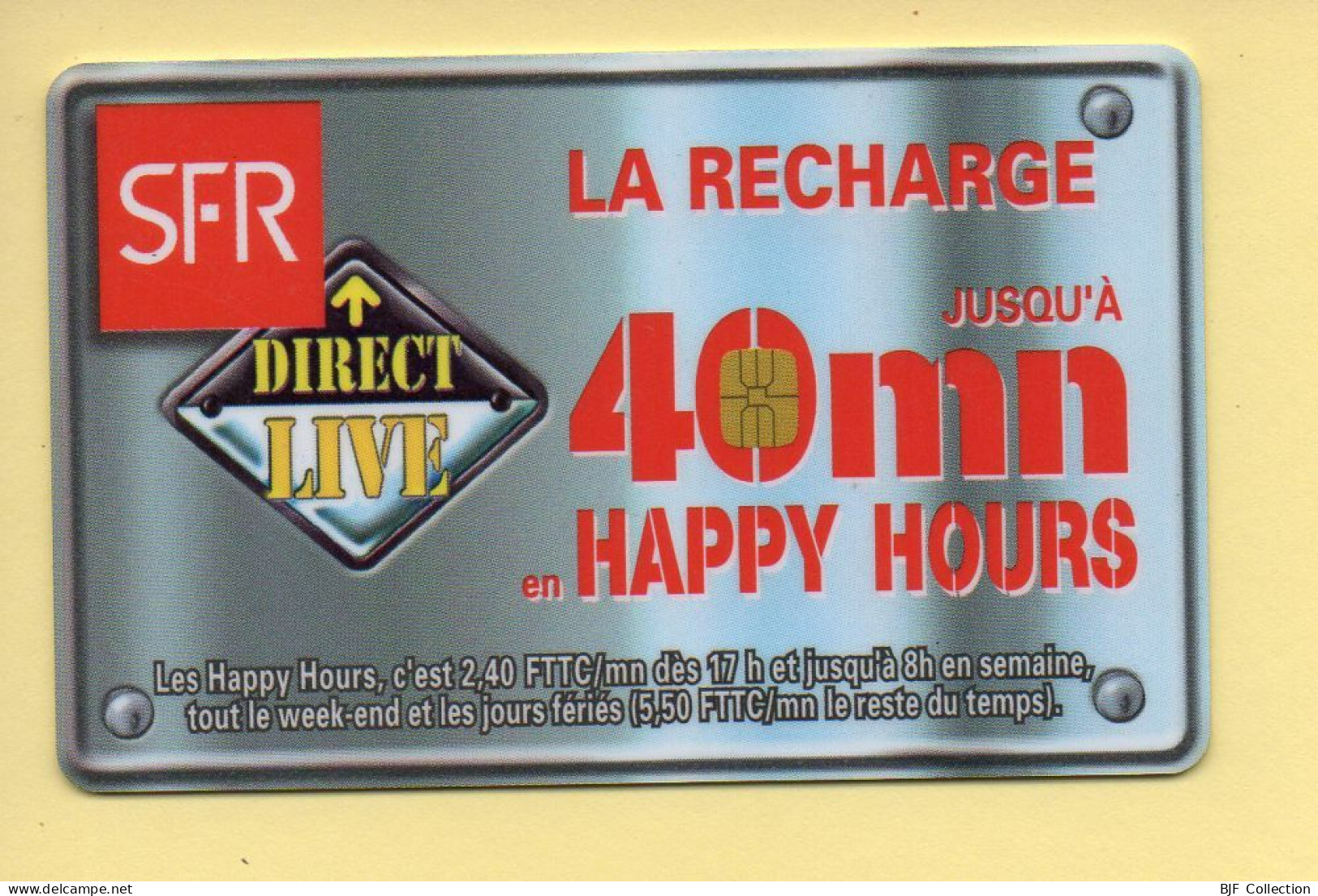 Carte Prépayée : SFR (CEGETEL) Direct Live / Jusqu'à 40 Mn En Happy Hours - Other & Unclassified