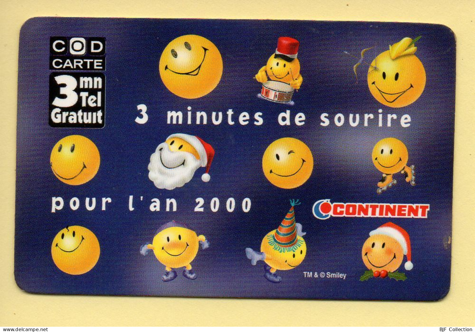 Carte Prépayée : COD CARTE / CONTINENT / 3 Minutes De Sourires Pour L'an 2000 - Altri & Non Classificati