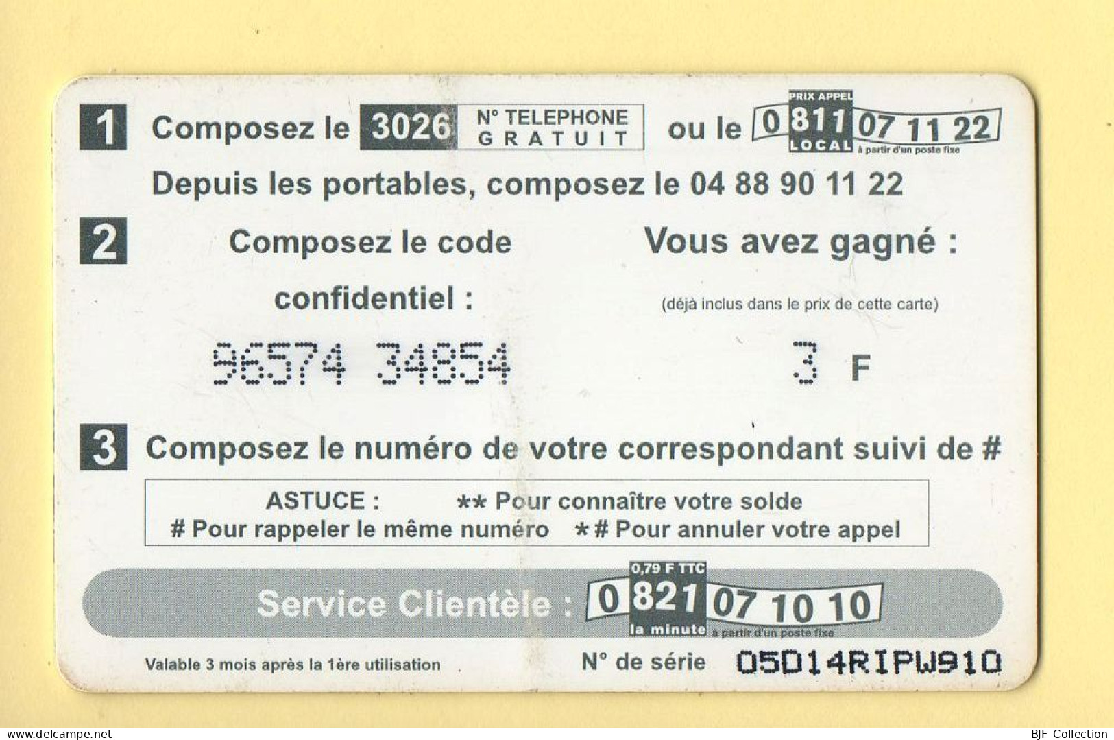 Carte Prépayée : CARTE A STUCE / 100 Francs / A TELECOM - Otros & Sin Clasificación