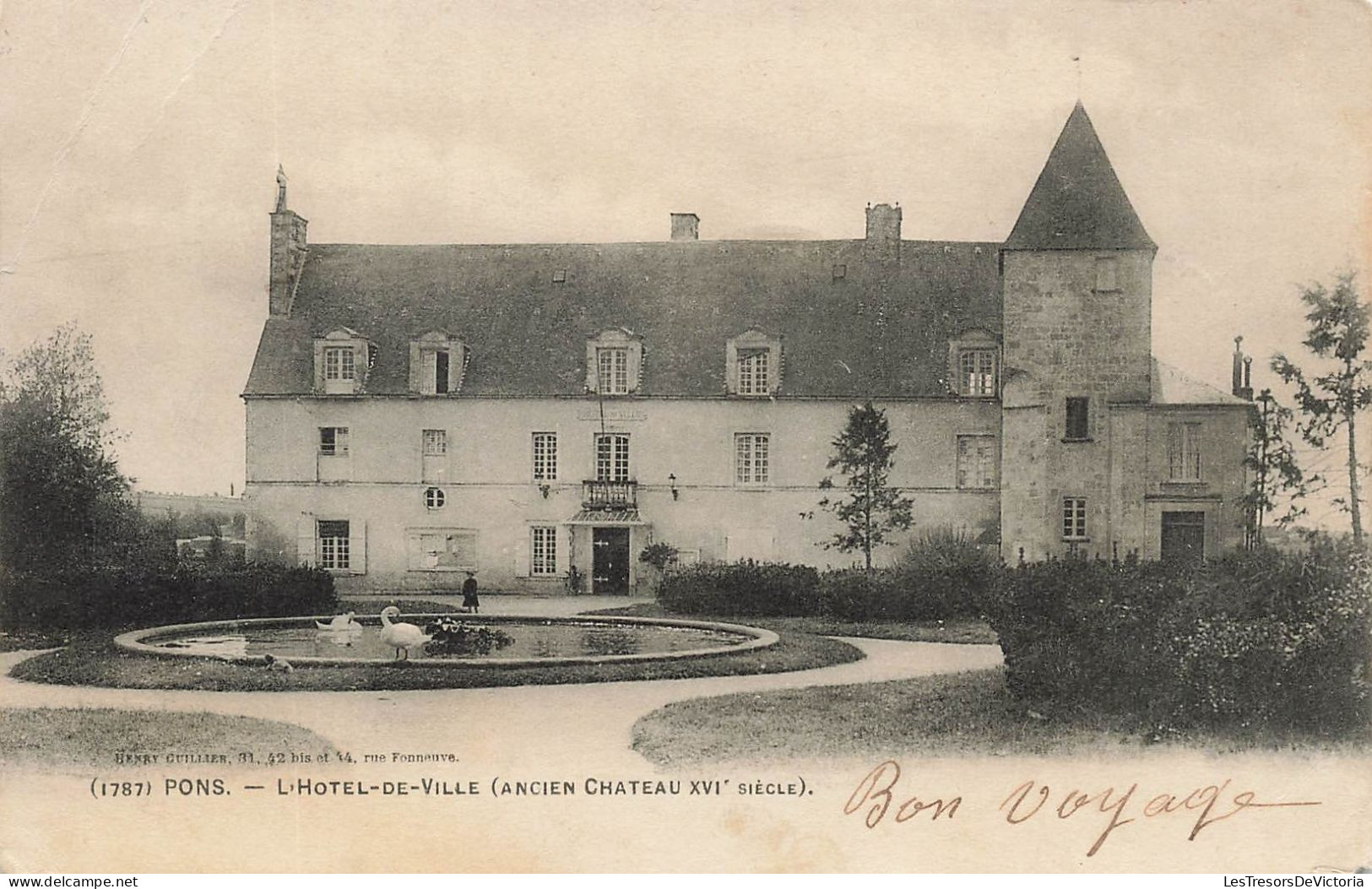 FRANCE - Pons - Vue Sur L'hôtel De Ville (Ancien Château XVI E Siècle) - Animé - Carte Postale Ancienne - Pons