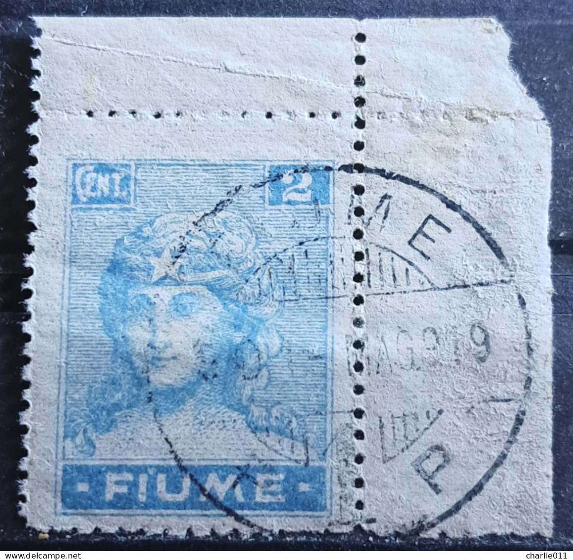 WOMANS HEAD-2 C -POSTMARK FIUME-ITALY-YUGOSLAVIA-CROATIA-1919 - Croacia