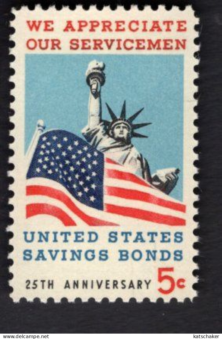 2006882879 1966 SCOTT 1320a (XX) POSTFRIS MINT NEVER HINGED - SAVING BONDS - SERVICEMEN TAGGED - Ongebruikt