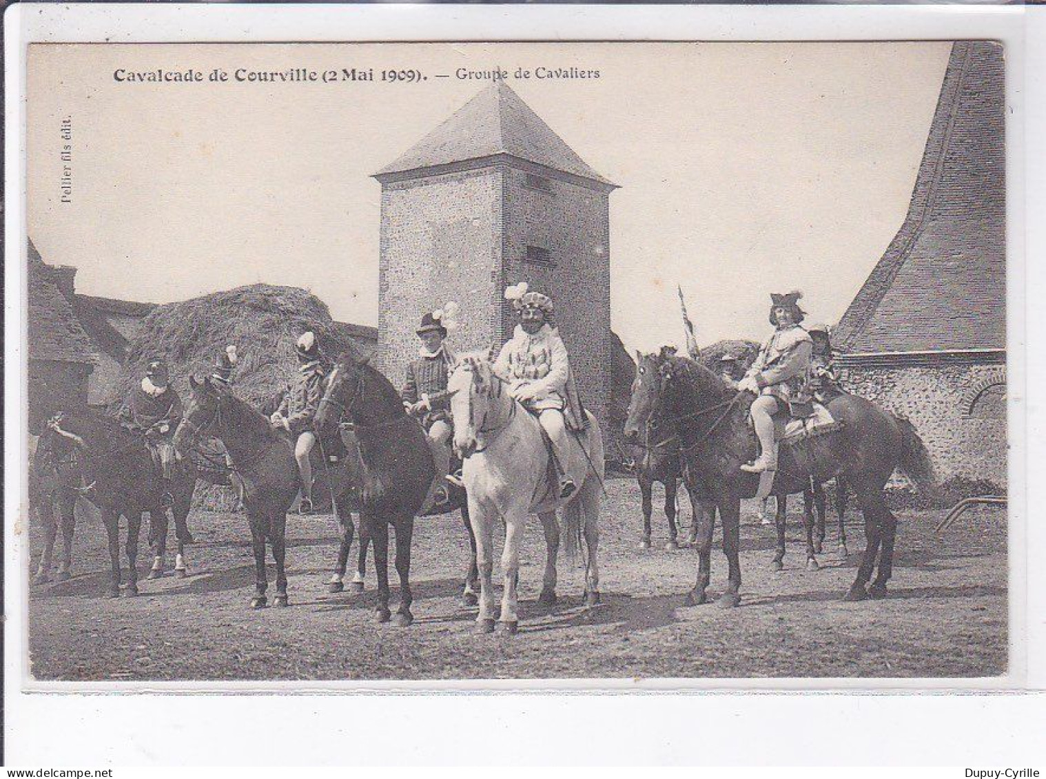 COURVILLE: Cavalcade 1909, Groupe De Cavaliers - Très Bon état - Courville