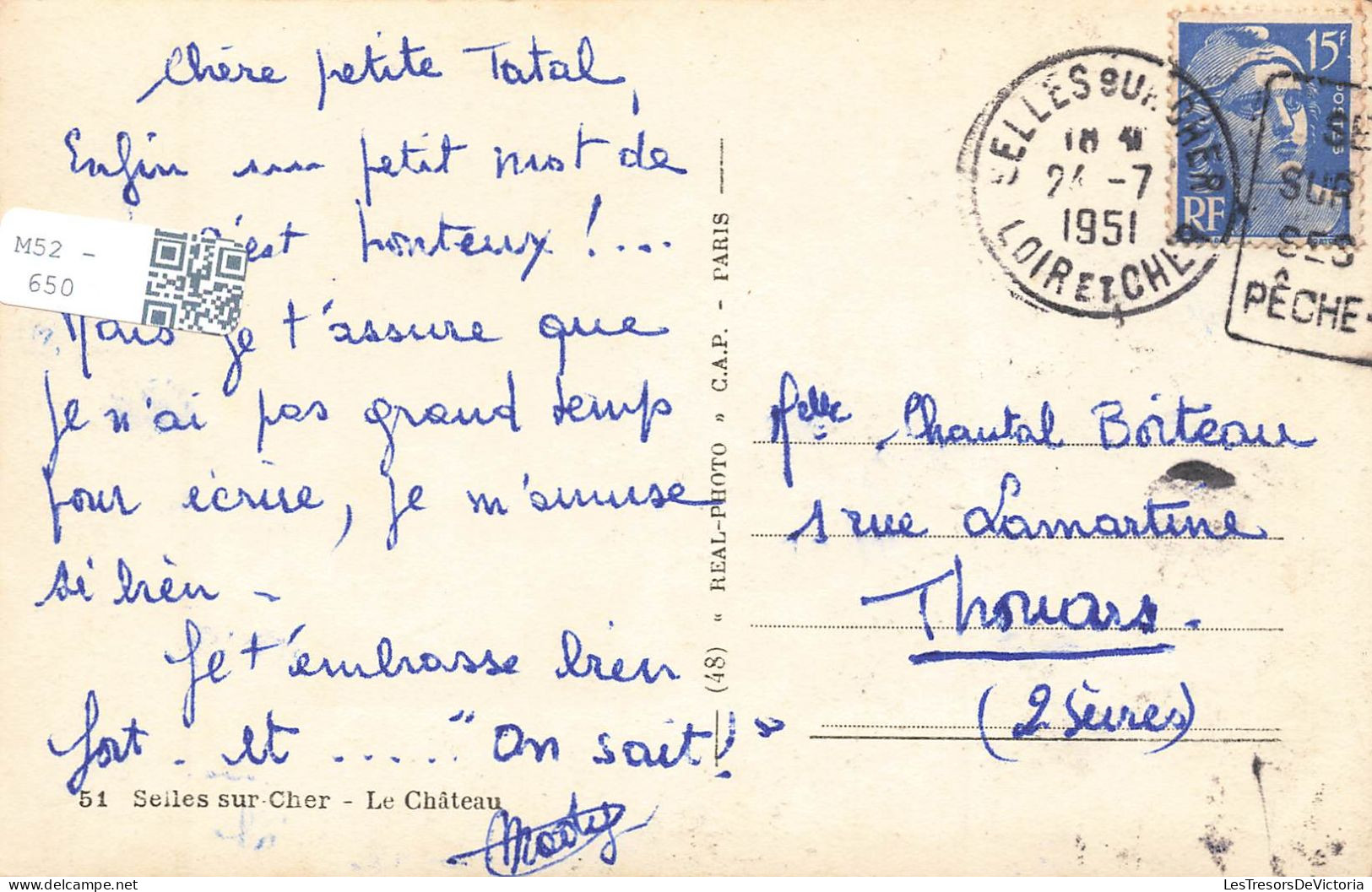 FRANCE - Selles Sur Cher - Le Château - Carte Postale - Selles Sur Cher