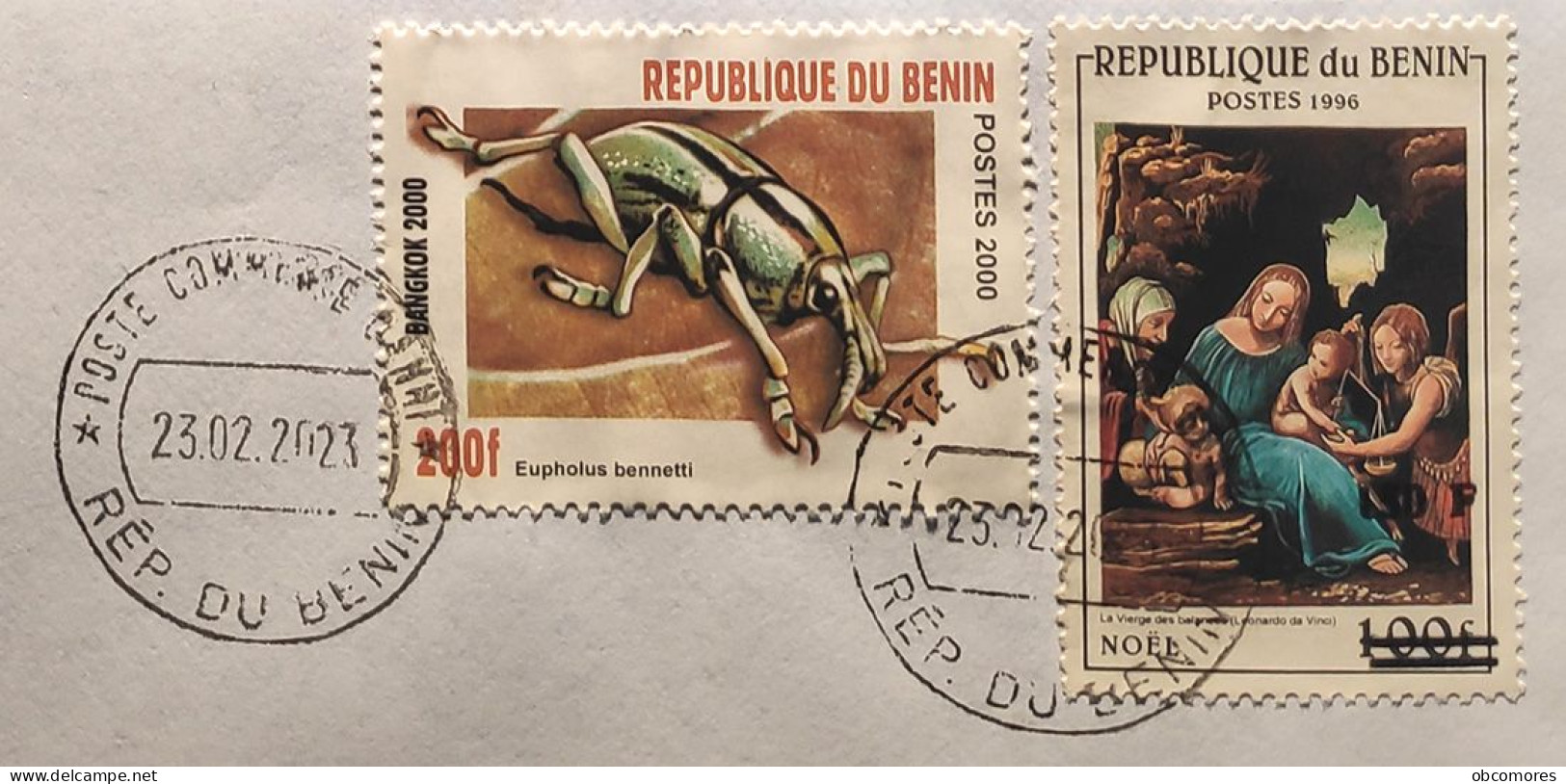 Benin Local Cover 2023 - Surcharge Overprint Mi 1280 Da Vinci + Mi XVII Insect - Benin - Dahomey (1960-...)