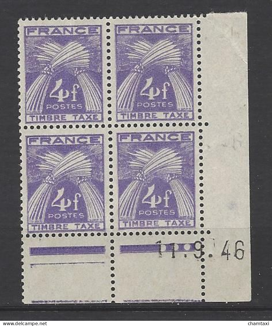CD PO 84 FRANCE 1946 COIN DATE 84 TIMBRES TAXE  : 11 9 46  TYPE GERBES TROIS RONDS - Segnatasse
