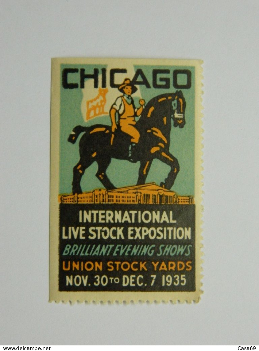 Vignette Poster Stamp International Live Stock Exhibition Chicago Illinois 1935 - Erinnofilie