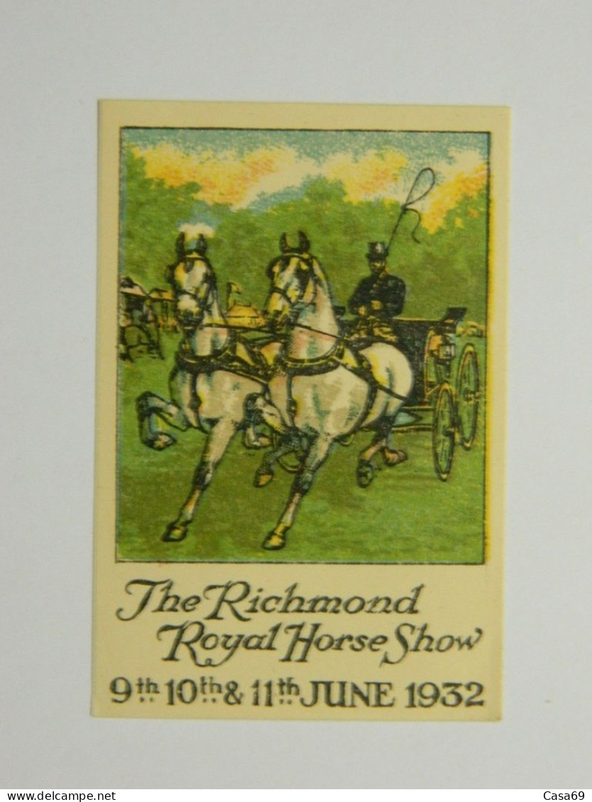 Vignette Poster Stamp The Richmond Royal Horse Show United-Kingdom 1932 - Erinnofilie